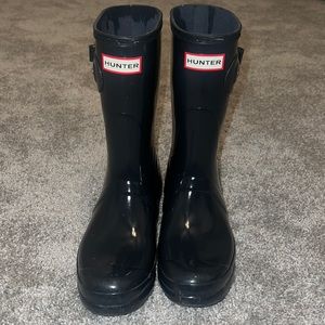 Hunter Boots Navy - Women’s “Org Short Gloss” US 9 / EU 40/41 Rain Boots